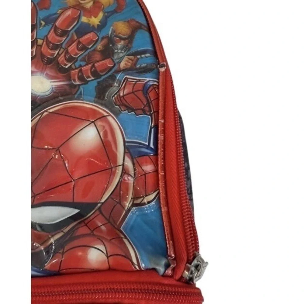 Kids Marvel Avengers Lunch Box Insulated Bag Dual Compartment Spiderman Iron Man